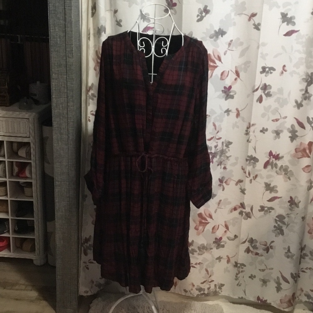 Lane Bryant Plaid Dress - Black and Red